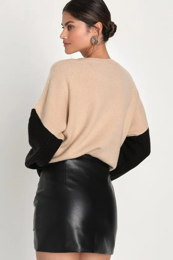 Unforgettable Energy Black Vegan Leather Mini Skirt sold by Lulus product image thumbnail 4