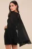 Captivating Drama Black Cape Sleeve Mini Dress sold by Lulus