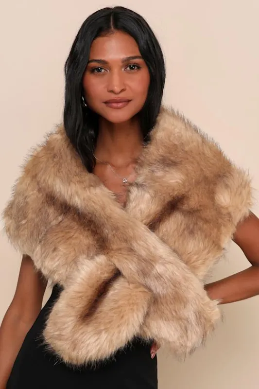 Always Posh Brown Faux Fur Stole sold by Lulus