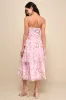 Pristine Cutie Light Pink Floral Organza Bustier Midi Dress sold by Lulus