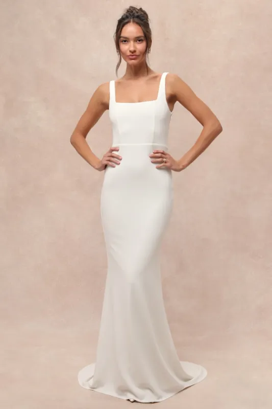Regal Classic White Sleeveless Twist-Back Maxi Dress sold by Lulus