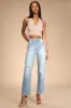 Generational Style Light Wash Distressed High-Rise Dad Jeans sold by Lulus