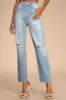 Generational Style Light Wash Distressed High-Rise Dad Jeans sold by Lulus