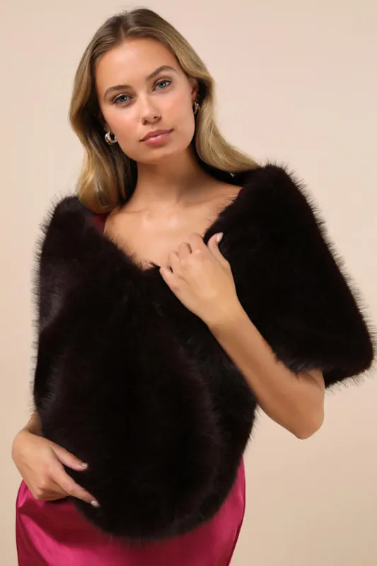 Posh Posture Brown Faux Fur Stole sold by Lulus