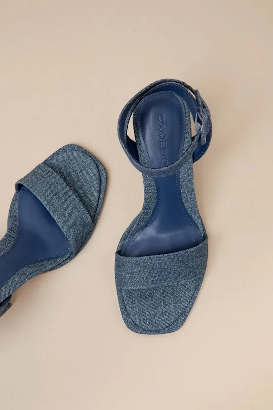 Imery Blue Jean Denim Ankle Strap High Heel Sandals sold by Lulus product image thumbnail 3