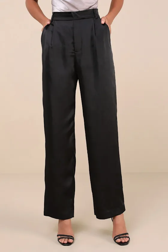 Flawless Behavior Black High-Rise Straight Leg Pants sold by Lulus product image thumbnail 2
