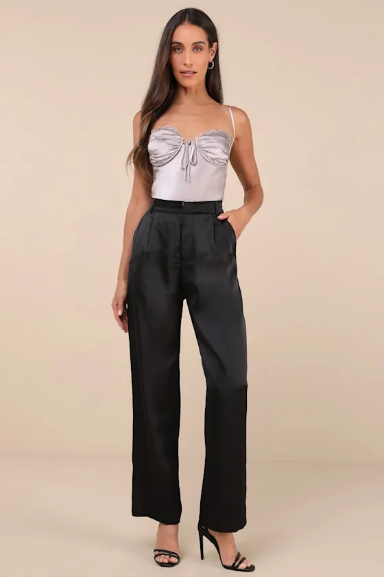 Flawless Behavior Black High-Rise Straight Leg Pants sold by Lulus product image thumbnail 3