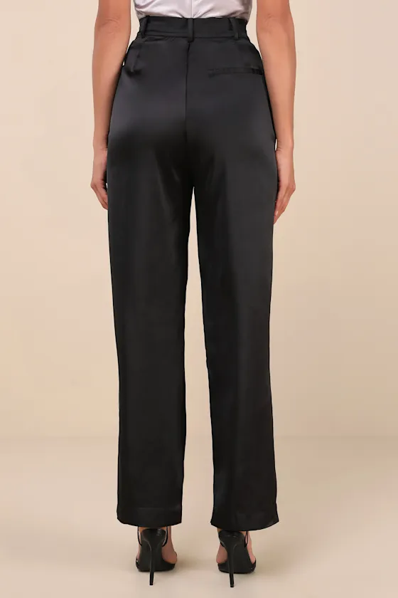 Flawless Behavior Black High-Rise Straight Leg Pants sold by Lulus product image thumbnail 4