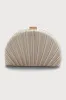 Pleat Perfection Champagne Satin Pleated Hard Clutch sold by Lulus