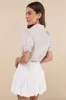 Cutely Defined White Bubble-Hem Mini Skort sold by Lulus