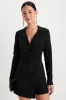 Gorgeous Business Black Collared Long Sleeve Skort Romper sold by Lulus