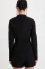 Gorgeous Business Black Collared Long Sleeve Skort Romper sold by Lulus