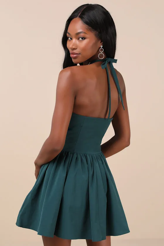 Cinzia Emerald Rhinestone Mini Dress sold by Lulus product image thumbnail 2