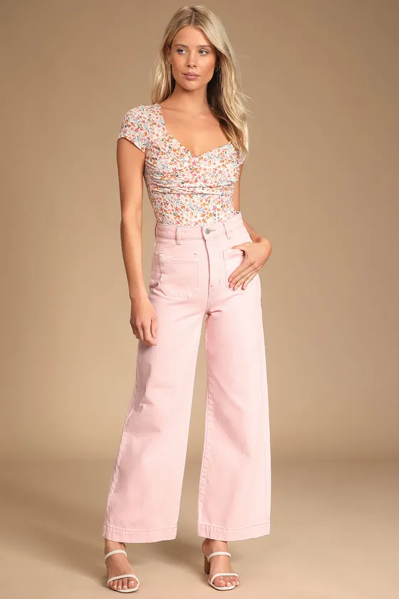 Sweetest Nature Ivory Floral Print Short Sleeve Bodysuit sold by Lulus product image thumbnail 2