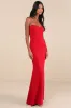 Iconic Arrival Red Strapless Bustier Mermaid Maxi Dress sold by Lulus