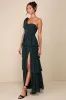 Elevated Vision Emerald Green One-Shoulder Tiered Maxi Dress sold by Lulus