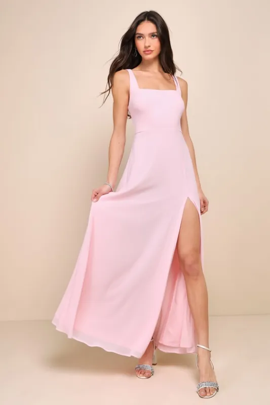 Remarkable Arrival Light Pink Sleeveless Maxi Dress sold by Lulus