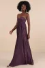Whimsical Beauty Dark Purple Satin Plisse Strapless Maxi Dress sold by Lulus