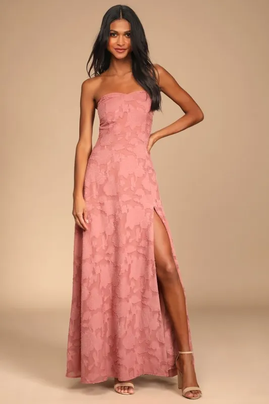 Garden of Romance Rusty Rose Burnout Maxi Dress sold by Lulus