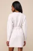 Wishing on Winter Cream Cable Knit Mini Sweater Dress sold by Lulus