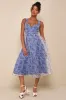 Delightful Impulse Blue Floral Organza Bustier Midi Dress sold by Lulus