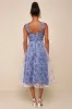 Delightful Impulse Blue Floral Organza Bustier Midi Dress sold by Lulus