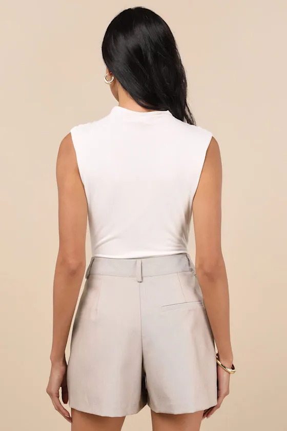 Refined Impression Beige High-Waisted Shorts sold by Lulus product image thumbnail 3