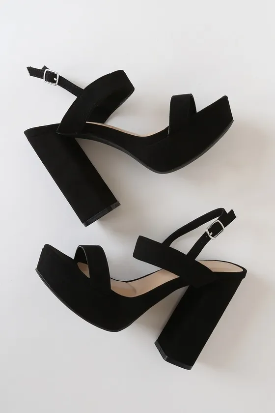 Acee Black Suede Platform Heels sold by Lulus product image thumbnail 3
