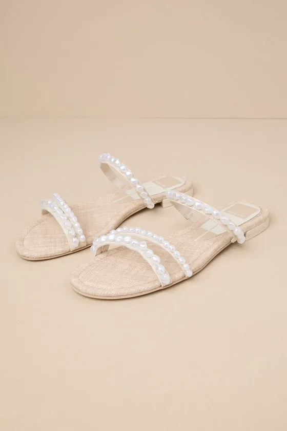 Tinker Low Heel Pearl Vanilla Strappy Slide Sandals sold by Lulus product image thumbnail 2