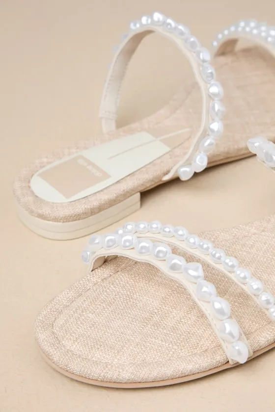 Tinker Low Heel Pearl Vanilla Strappy Slide Sandals sold by Lulus product image thumbnail 4