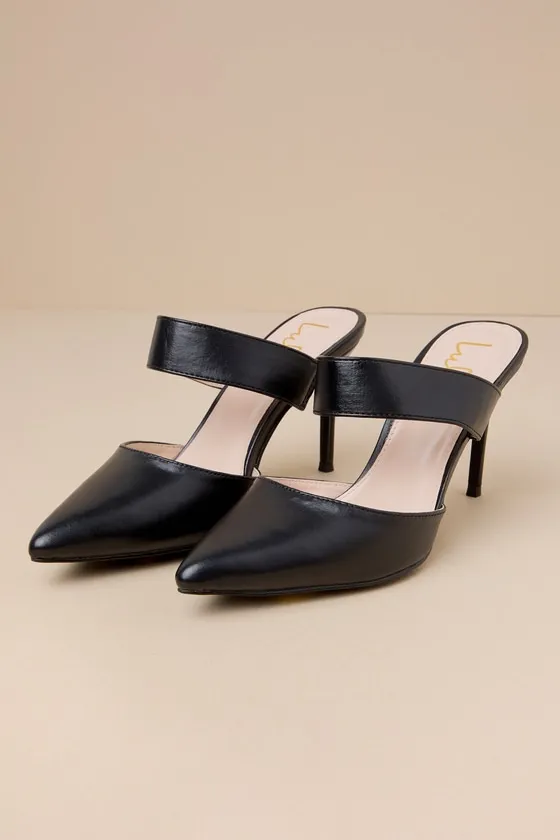 Faire Black Pointed-Toe Mules sold by Lulus product image thumbnail 2