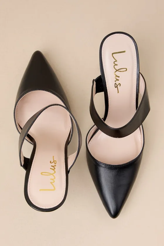 Faire Black Pointed-Toe Mules sold by Lulus product image thumbnail 3