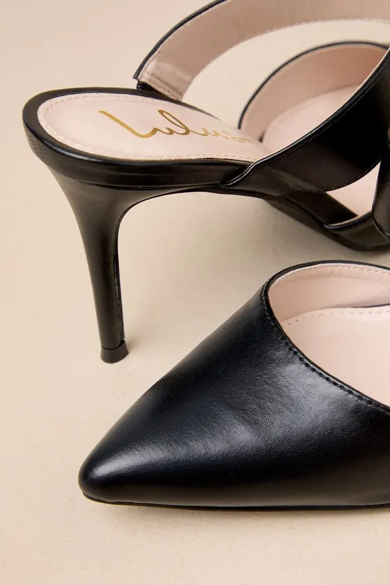Faire Black Pointed-Toe Mules sold by Lulus product image thumbnail 4