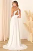 Romantic Inspiration White Sleeveless Faux-Wrap Maxi Dress sold by Lulus