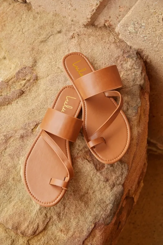 Avena Light Tan Flat Sandals sold by Lulus