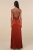 So Loving Rust Orange Satin Pleated Lace-Up Backless Maxi Dress sold by Lulus