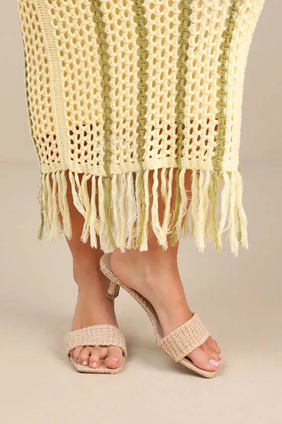 Olga Natural Raffia High Heel Slide Sandals sold by Lulus product image thumbnail 3