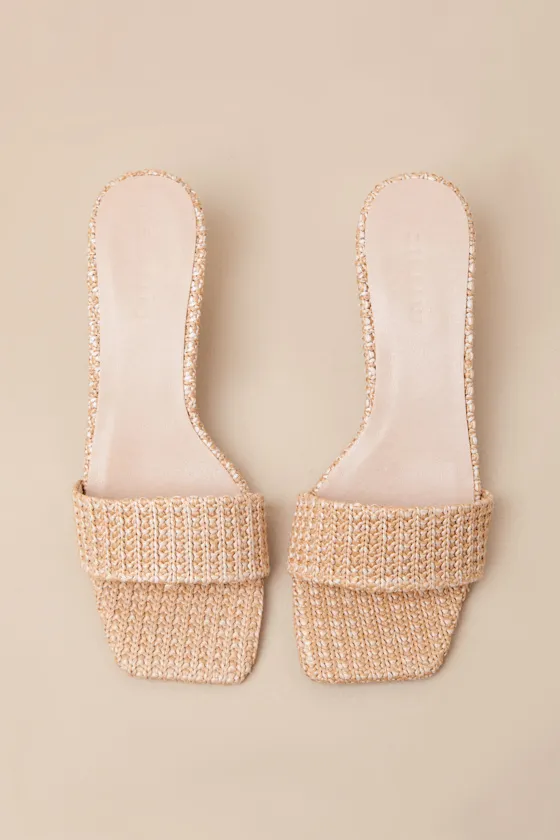 Olga Natural Raffia High Heel Slide Sandals sold by Lulus product image thumbnail 4