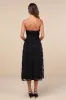 Quite Perfect Black Floral Embroidered Strapless Midi Dress sold by Lulus