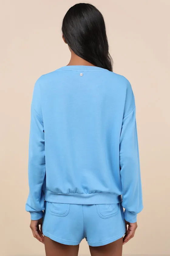 Surfing By Moonlight Blue Lounge Shorts sold by Lulus product image thumbnail 2