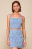 Sunny Concept Blue Embroidered High-Rise Mini Skirt sold by Lulus