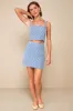 Sunny Concept Blue Embroidered High-Rise Mini Skirt sold by Lulus