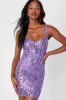 Dare to Dazzle Purple Sequin Mesh Bodycon Mini Dress sold by Lulus