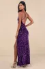 Keep it Regal Purple Sequin Velvet Maxi Dress sold by Lulus