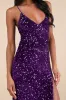 Keep it Regal Purple Sequin Velvet Maxi Dress sold by Lulus
