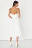 Wondrous Muse White Pleated One-Shoulder Midi Dress sold by Lulus