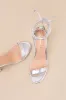 Kaira Silver Lace-Up Heels sold by Lulus