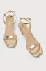 Ensley Gold Kitten Heel Ankle Strap Sandals sold by Lulus