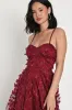 Time to Fly Burgundy Butterfly Lace-Up Midi Dress sold by Lulus