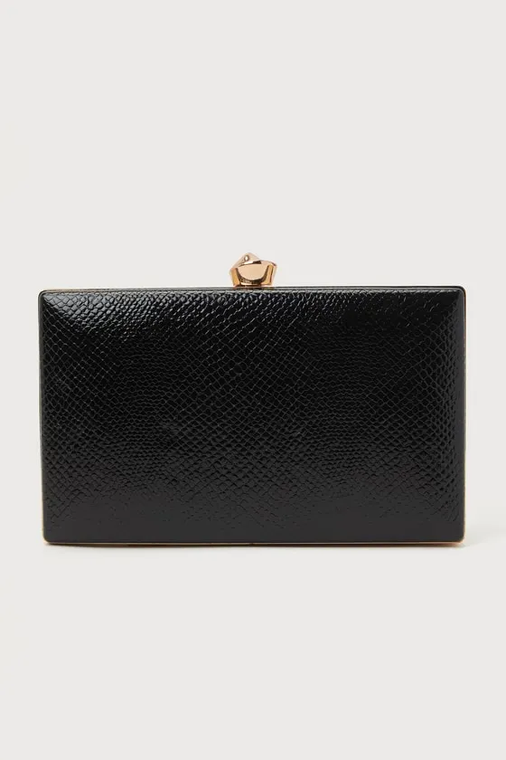 Stylish Addition Black Snake-Embossed Clutch sold by Lulus product image thumbnail 3